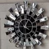 Furniture Imports LTD CLOCKS Starburst Mirrored Wall Clock SILVER
