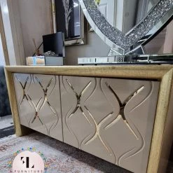 Furniture Imports LTD DUBAI OCCATIONAL FURNITURE NAPOLI TV UNIT Cream And Gold