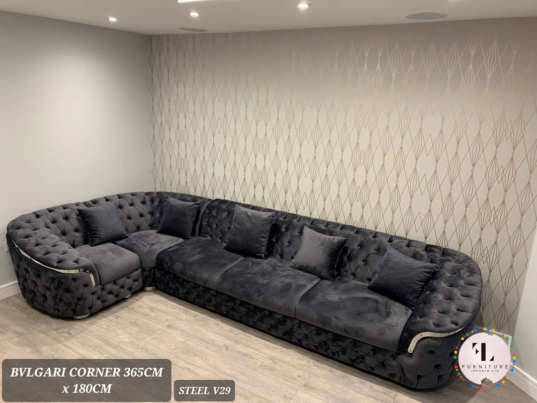 TURKISH Bvlgari Corner Sofa Range Plush Velvet - Choose Combination DUBAI SOFA COLLECTION 3 TURKISH Bvlgari Corner Sofa Range Plush Velvet - Choose Combination DUBAI SOFA COLLECTION