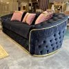 Furniture Imports LTD Ambassador 3 Seater In Black & Gold Plush Velvet 1 Furniture Imports LTD Ambassador 3 Seater In Black & Gold Plush Velvet
