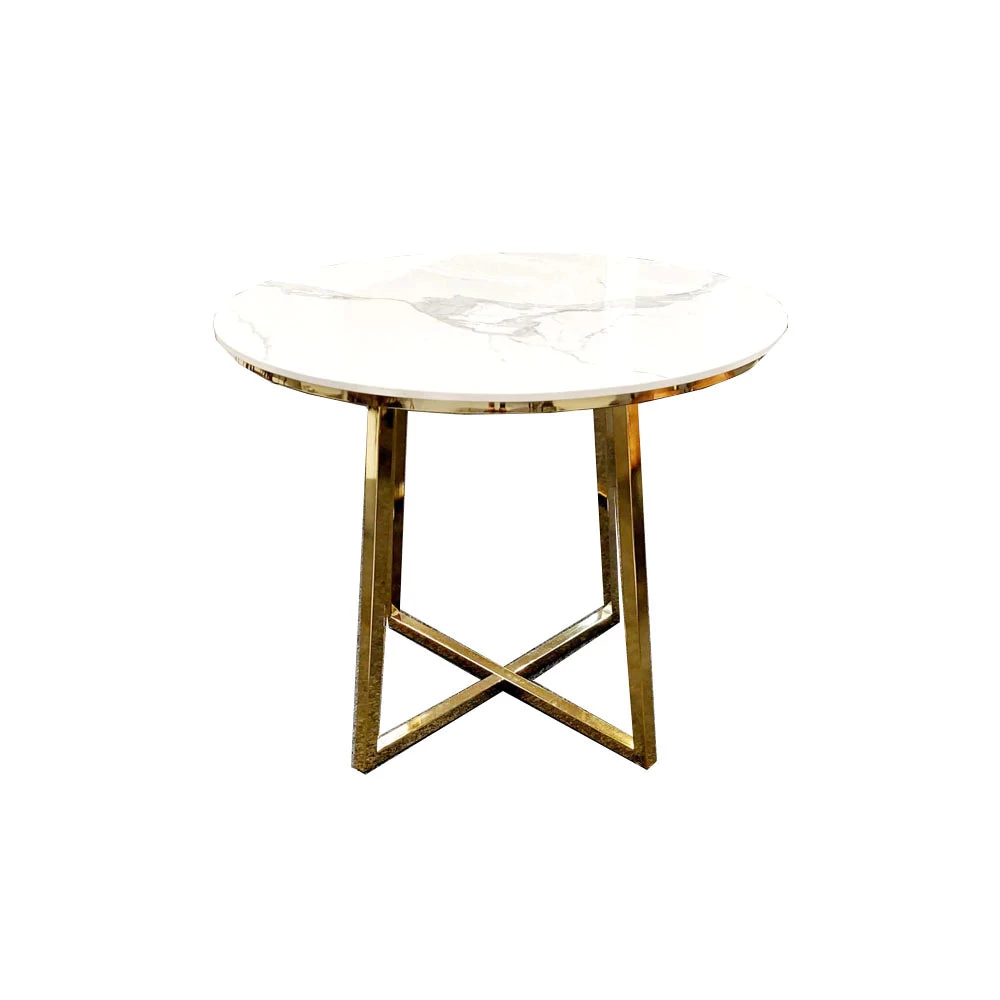 Furnish Juno 90cm Round Dining Table With Polar White Sintered Stone Top 3 Furnish Juno 90cm Round Dining Table With Polar White Sintered Stone Top