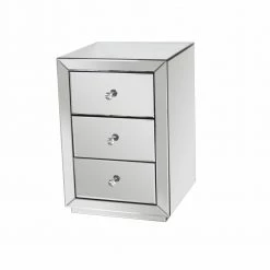 ASR INTERIOR Jasmine Bedside Plain Mirrored