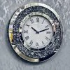 ASR INTERIOR Crushed Diamond Round Wall Clock MIRRORED FURNITURE