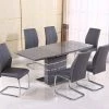 ASR INTERIOR Milan Grey Extending Dining Table + 6 Lisbon Chairs ALL DINING TABLE SET