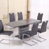 ASR INTERIOR Milan Grey Extending Dining Table + 6 Milan Chairs