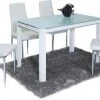 ASR INTERIOR ALL DINING TABLE SET Morano Dining Set White (4 Maxi Chairs)