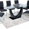 ASR INTERIOR ALL DINING TABLE SET Oslo Dining Set (6 Black New York Chairs)