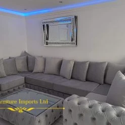 Velvetsofa SOFAS ASHTON FRENCH VELVET U CORNER SOFA RANGE