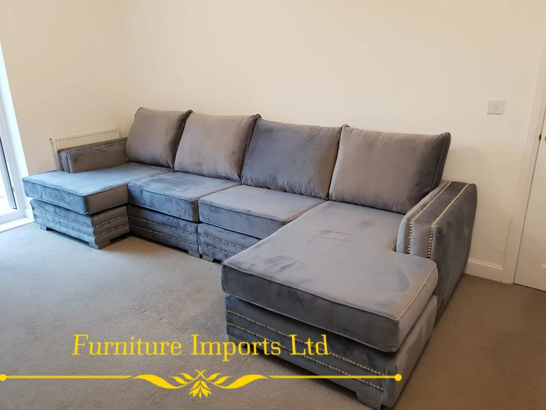 Velvetsofa SOFAS Ambassador Premium Velvet Double Chaise Corner Sofa Suite 5 Velvetsofa SOFAS Ambassador Premium Velvet Double Chaise Corner Sofa Suite