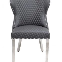 Furniture Imports LTD Valentino Grey Leather Dining Chair