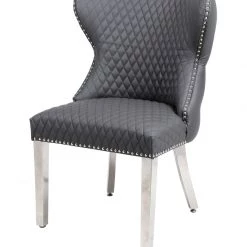 Furniture Imports LTD Valentino Grey Leather Dining Chair 6 Furniture Imports LTD Valentino Grey Leather Dining Chair