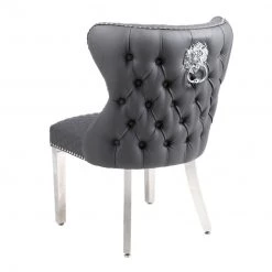 Furniture Imports LTD Valentino Grey Leather Dining Chair 7 Furniture Imports LTD Valentino Grey Leather Dining Chair