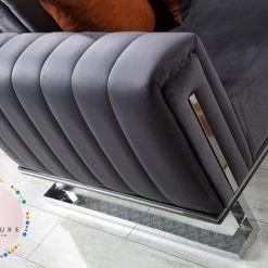TURKISH SALE ITEMS Genova Corner Sofa Range In Silver & Chrome Plush Velvet 7 TURKISH SALE ITEMS Genova Corner Sofa Range In Silver & Chrome Plush Velvet