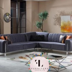 TURKISH Genova Corner Sofa Range In Plush Velvet DUBAI SOFA COLLECTION