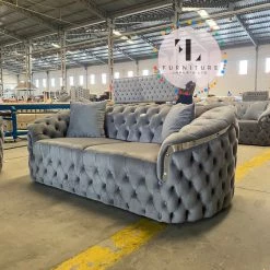 TURKISH DUBAI SOFA COLLECTION Bvlgari Sofa 3+2 Range Plush Velvet - Choose Combination