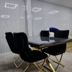 Furniture Imports LTD Karla Gold Metal Finish Dining Table Set