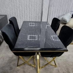 Furniture Imports LTD Karla Gold Metal Finish Dining Table Set