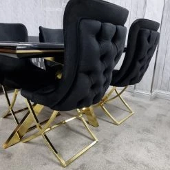 Furniture Imports LTD Karla Gold Metal Finish Dining Table Set