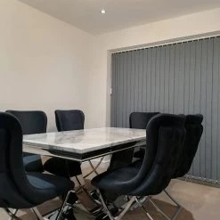 Furniture Imports LTD ALL DUBAI DINING & OCCATIONAL RANGES Karla Chrome Metal Finish Dining Table Set