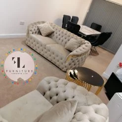 TURKISH DUBAI SOFA COLLECTION Bvlgari Sofa 3+2 Range Plush Velvet - Choose Combination