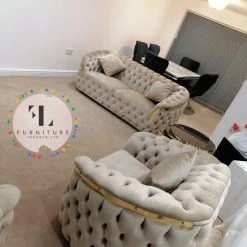 TURKISH DUBAI SOFA COLLECTION Bvlgari Sofa 3+2 Range Plush Velvet - Choose Combination