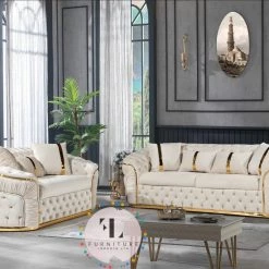 Furniture Imports LTD DUBAI SOFA COLLECTION Ambassador 3+2 Seater Plush Velvet