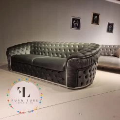 Furniture Imports LTD DUBAI SOFA COLLECTION Ambassador 3+2 Seater Plush Velvet
