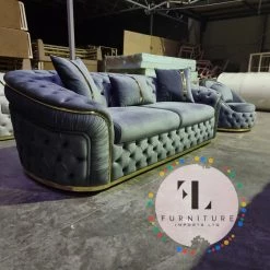 Furniture Imports LTD DUBAI SOFA COLLECTION Ambassador 3+2 Seater Plush Velvet