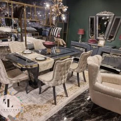 Furniture Imports LTD VERONA CAPPUCCINO DINING TABLE SET 200cm = 6 Chairs DUBAI OCCATIONAL FURNITURE