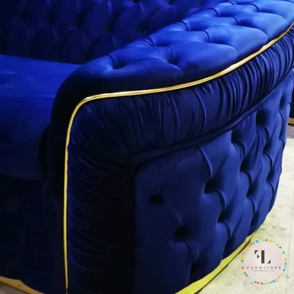Furniture Imports LTD NEW ARRIVALS - STOCK Ambassador 2 Seater In Sapphire & Gold Plush Velvet 3 Furniture Imports LTD NEW ARRIVALS - STOCK Ambassador 2 Seater In Sapphire & Gold Plush Velvet