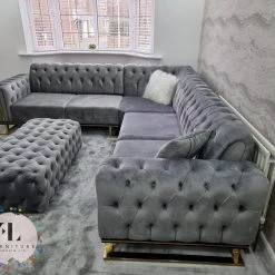 TURKISH Scarlet Corner Sofa Range In Plush Velvet