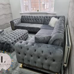 TURKISH Scarlet Corner Sofa Range In Plush Velvet