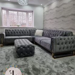 TURKISH Scarlet Corner Sofa Range In Plush Velvet