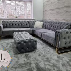 TURKISH Scarlet Corner Sofa Range In Plush Velvet