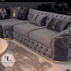 TURKISH Ambassador Corner Sofa Range Plush Velvet - 270cm X 270cm