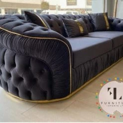 Furniture Imports LTD DUBAI SOFA COLLECTION Ambassador 3+2 Seater Plush Velvet