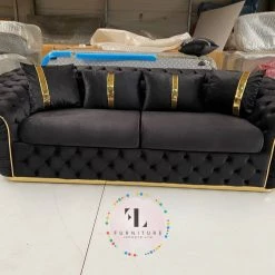 Furniture Imports LTD DUBAI SOFA COLLECTION Ambassador 3+2 Seater Plush Velvet