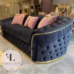 Furniture Imports LTD DUBAI SOFA COLLECTION Ambassador 3+2 Seater Plush Velvet