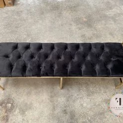 Furniture Imports LTD Sahara Metal Plating Plush Soft Velvet Bench