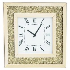 ASR INTERIOR CLOCKS Rose Gold Mirrored Wall Clock