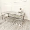 Furniture Imports LTD Stella Chrome Coffee Table With Stomach Ash Grey Sintered Top