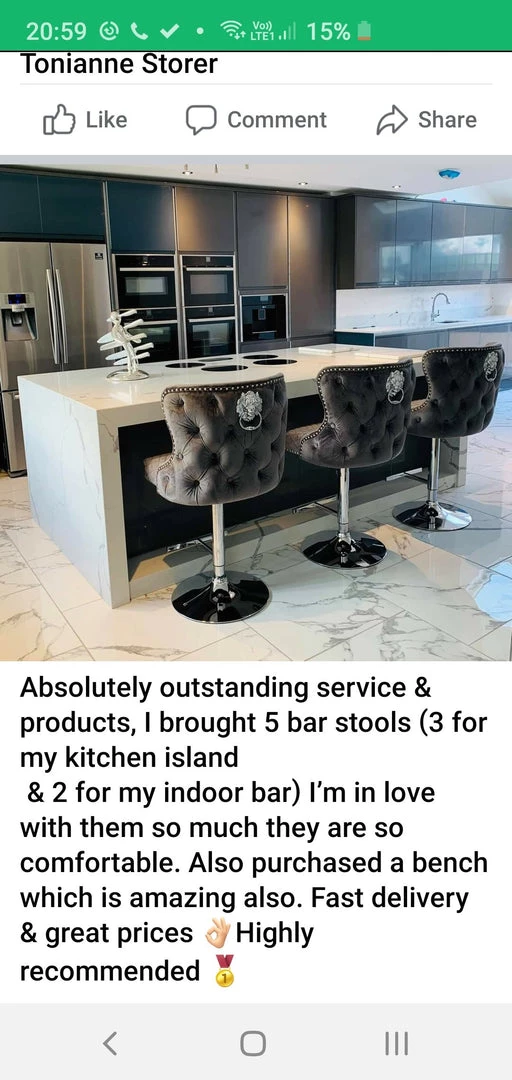 ASR INTERIOR SALE ITEMS Valentino Luxury Lion KnockerBack Barstool - 4 Colours 7 ASR INTERIOR SALE ITEMS Valentino Luxury Lion KnockerBack Barstool - 4 Colours