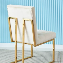 Furniture Imports LTD Atlanta Metal Plating Velvet Dining Chair REDUCED - SALE ITEMS