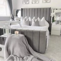 Furniture Imports LTD Roma Wingback Bedframe In Plush Velvet