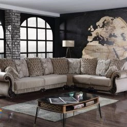 TURKISH DUBAI SOFA COLLECTION Ayana Italian Style Corner Suite - Choose Combination & Velvet