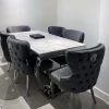 Furniture Imports LTD Valentino Arianna Grey Marble Dining Table Set