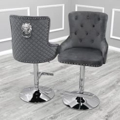 ASR INTERIOR Majestic Luxury Barstool Lion Knocker Back Adjustable Height LUXURY BARSTOOLS
