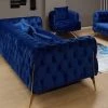 Furniture Imports LTD HERMES 3+2 SAPPHIRE VELVET + GOLD LEGS