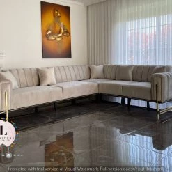 TURKISH Genova Corner Sofa Range In Plush Velvet DUBAI SOFA COLLECTION