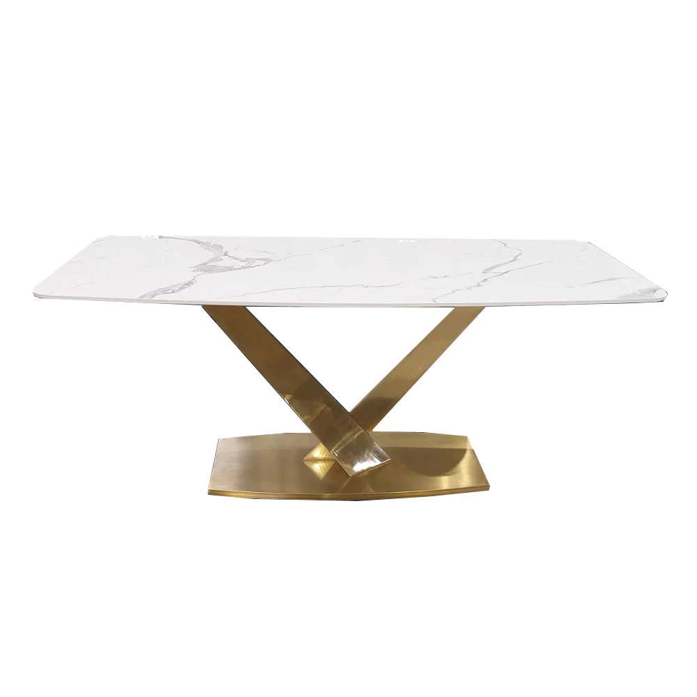 Furnish Valeo Gold 1.8 Dining Table With Polar White Sintered Stone Top 3 Furnish Valeo Gold 1.8 Dining Table With Polar White Sintered Stone Top